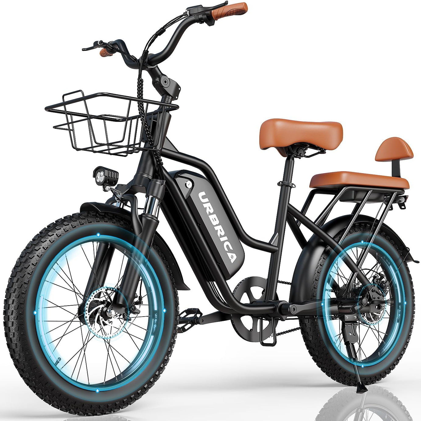 Urbrica® Two Seater Electric Bike with Basket